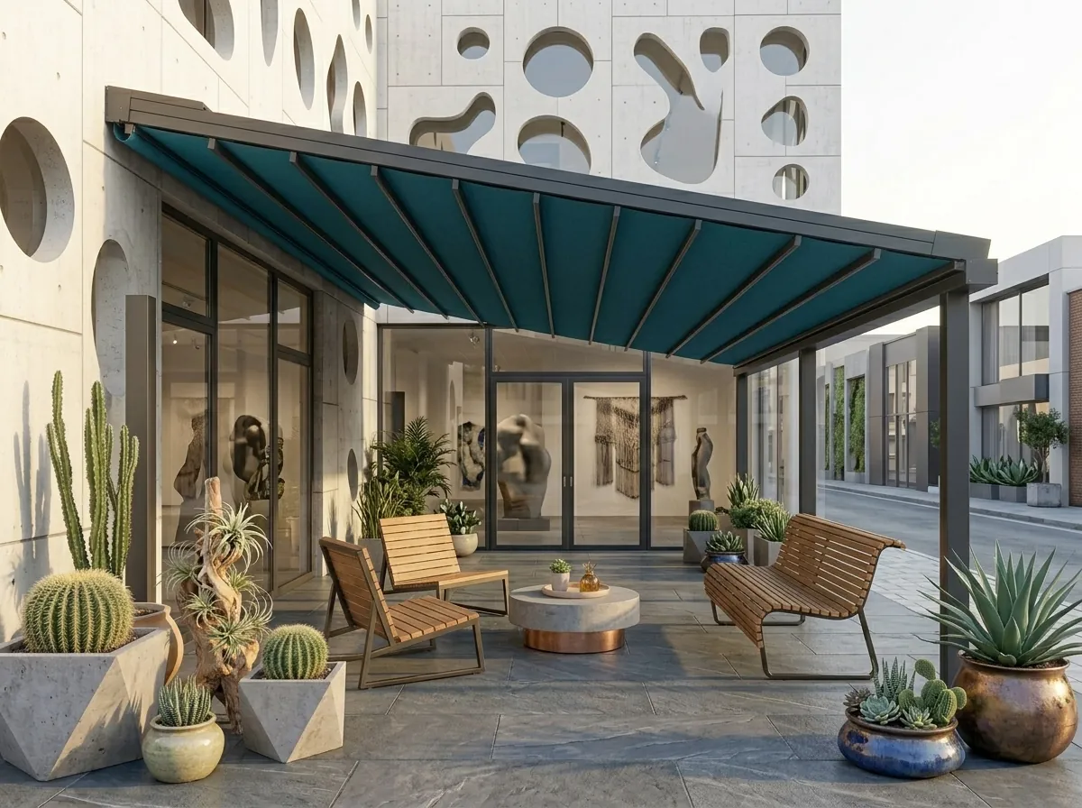 İzmir otomatik pergola uygulamasında gizli LED aydınlatma hattı